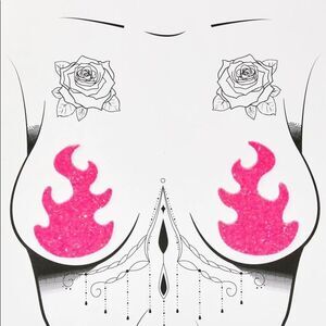 𝅺GLITTER Flame Pasties